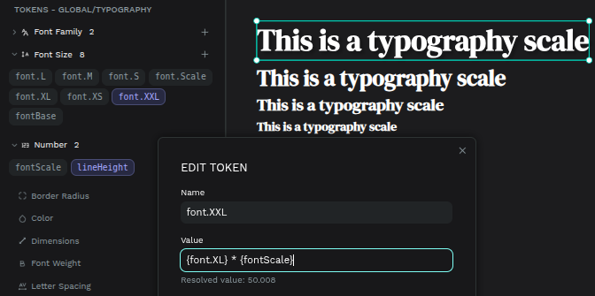 Font size scale