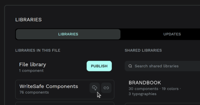 Import tokens button in the Libraries modal
